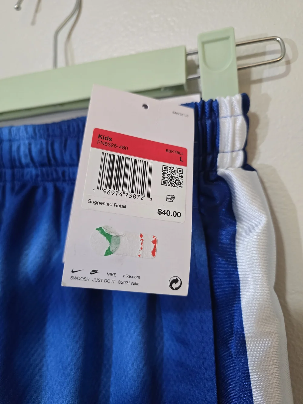 Kids NWT Nike Dri-fit Blue Athletic Basketball Shorts
